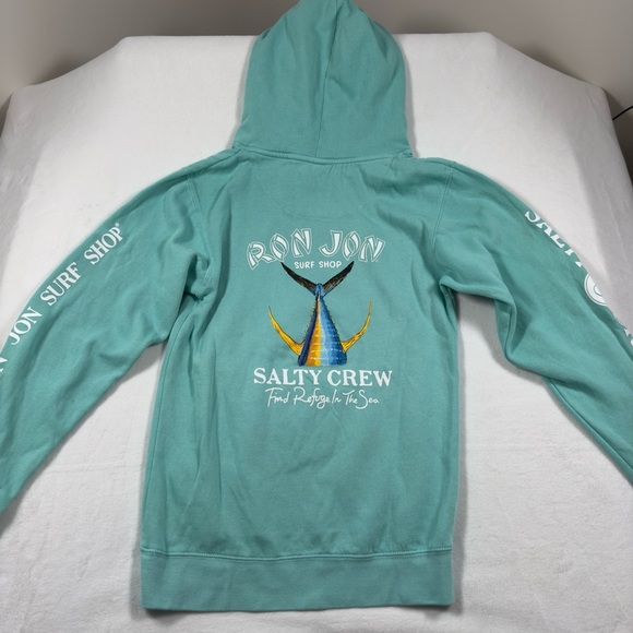 Salty Crew x Ron Jon Surf Shop Hoodie Pigment Mint - Size Small - Picture 1 of 4